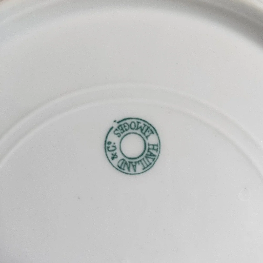 Antique Haviland & Co Limoges Meadow Visitors Luncheon Plates 5 pc Factory Decor